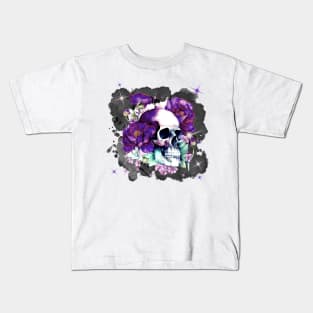 Scull with Flowers Kids T-Shirt